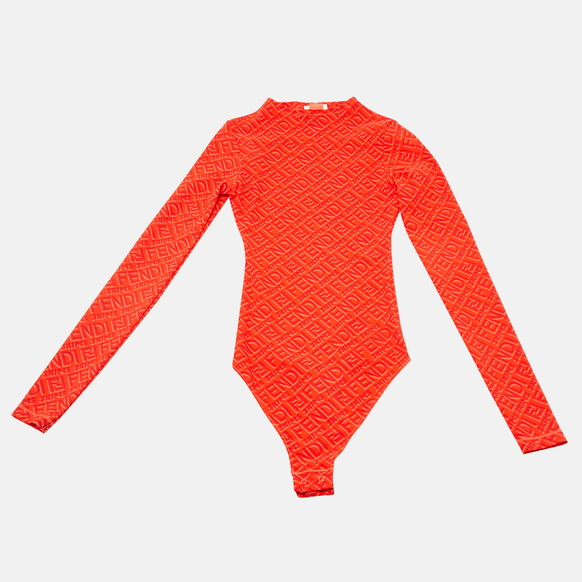 fendi x skims red monogram jersey bodycon xxs