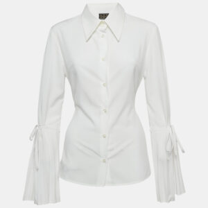 luxury-women-fendi-used-clothes-p1202903-004.jpg fendi white crepe button front tie-up detail blouse l