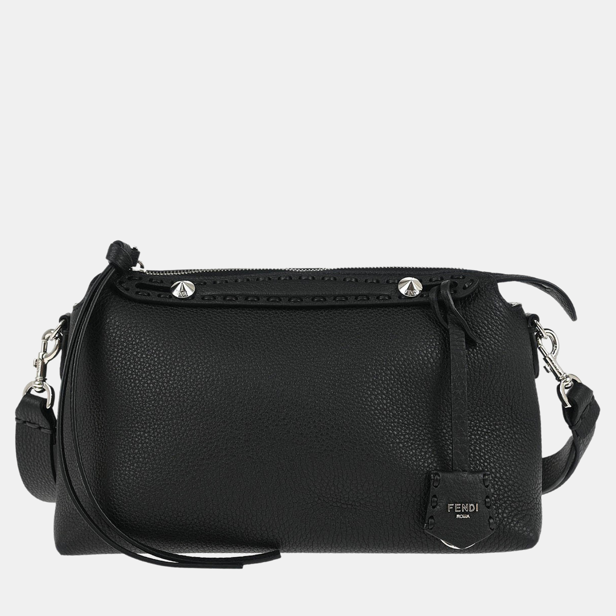 fendi black leather by the way shoulder bag