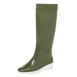 fendi green rubber wedge rain boots size 36
