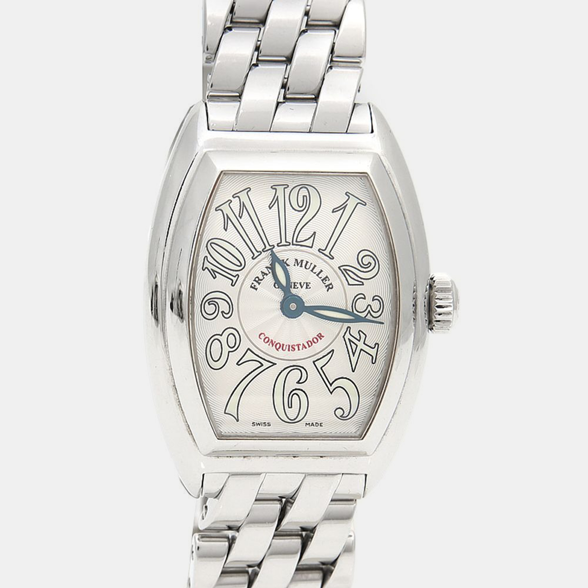 franck muller silver conquistador 8005lqz women's wristwatch 27.5 mm