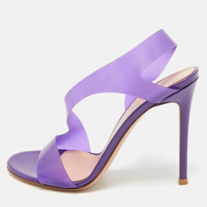 gianvito rossi purple pvc metropolis ankle strap sandals size 38
