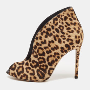 gianvito rossi brown calf hair vamp booties size 36