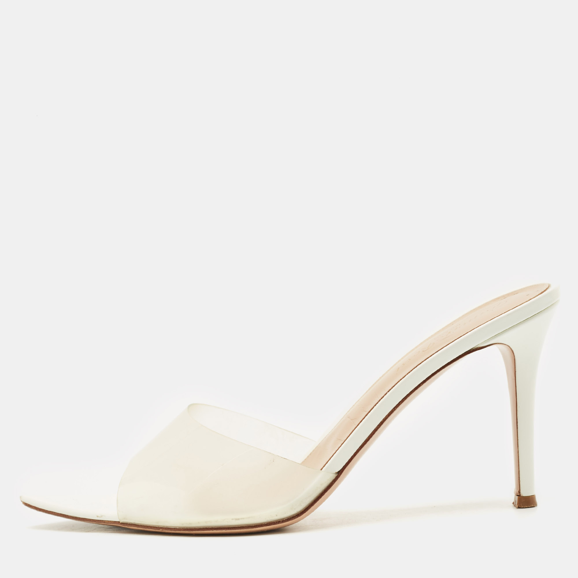 gianvito rossi transparent pvc elle 105 slide sandals size 41