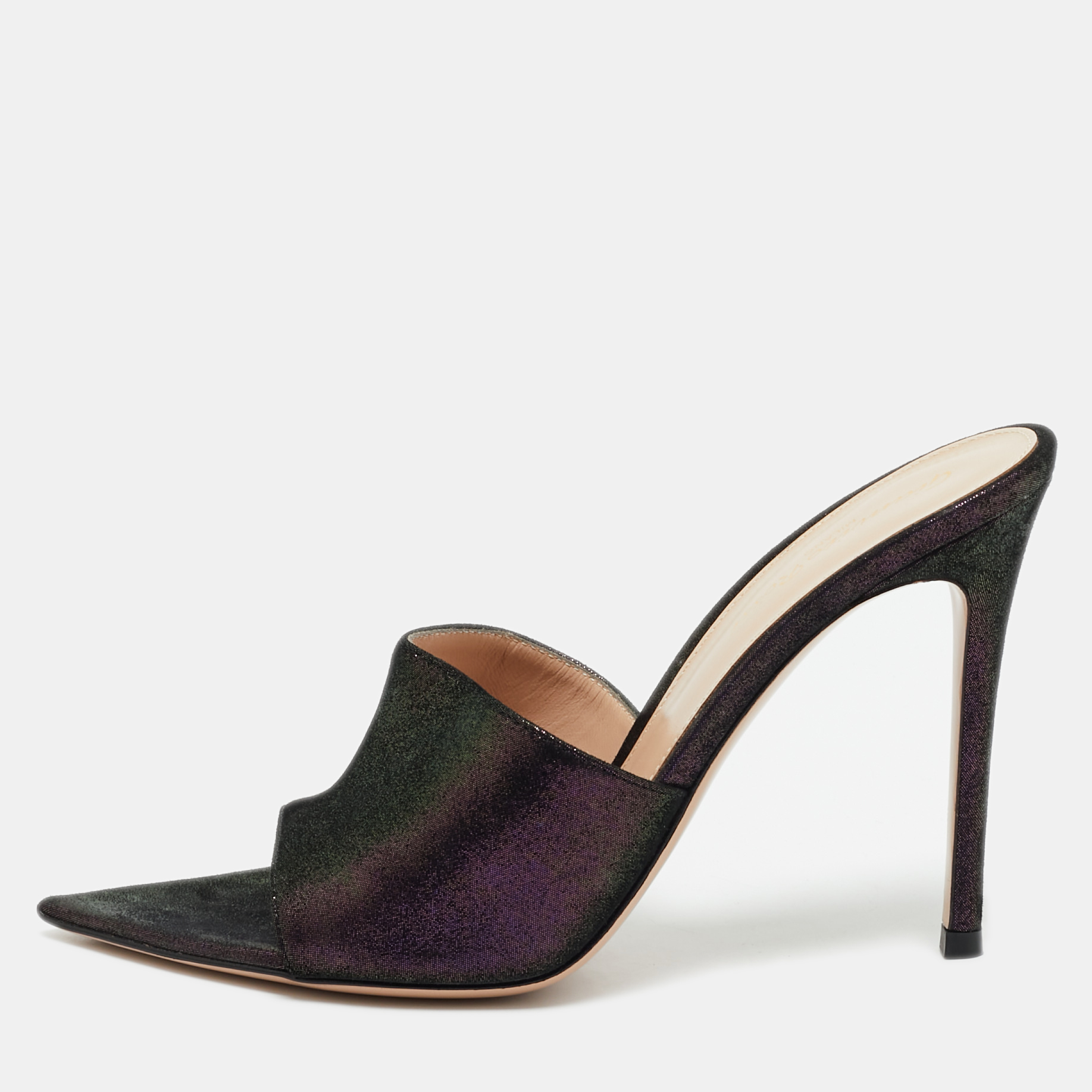 gianvito rossi purple suede elle slide sandals size 38