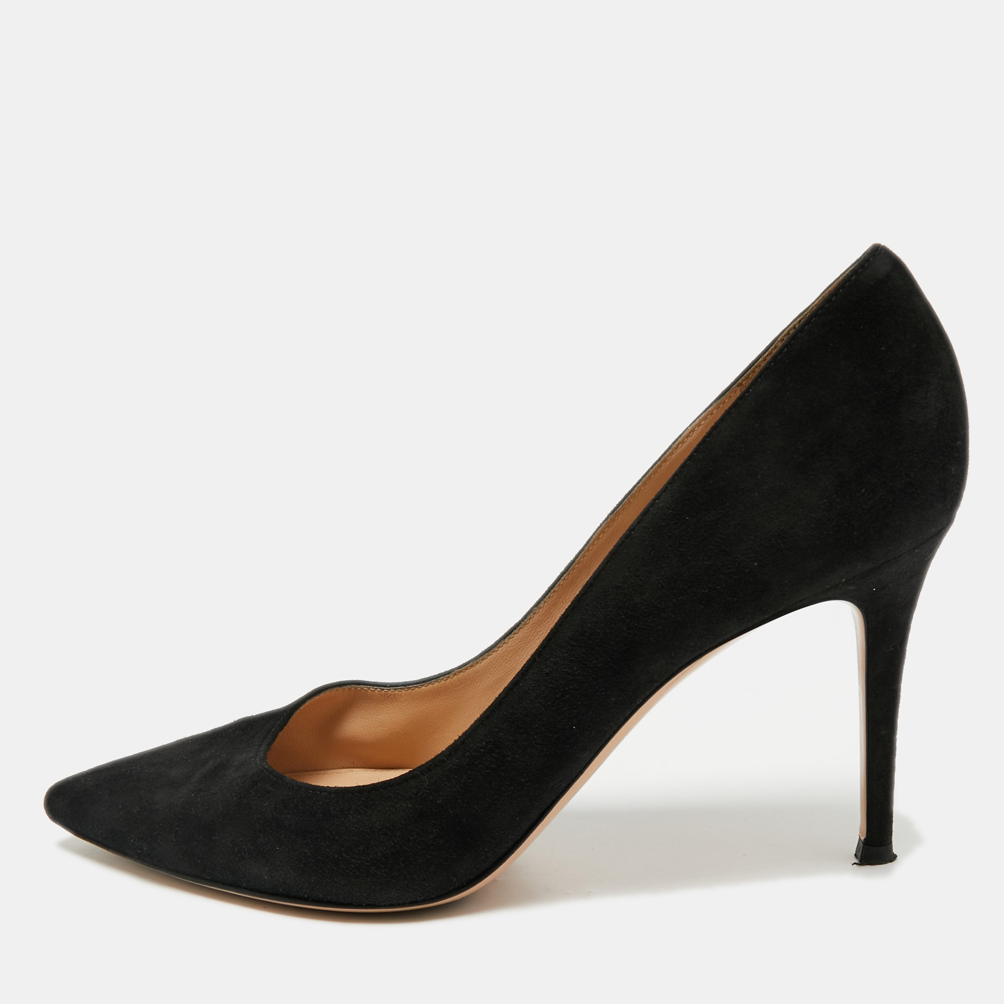 gianvito rossi black suede gianvito pointed toe pumps size 41