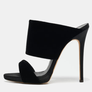 giuseppe zanotti black velvet andrea mules size 37