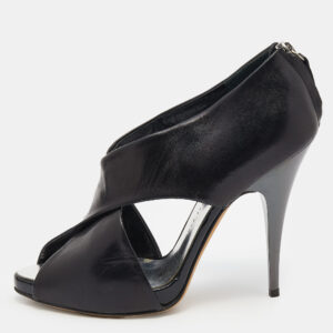 giuseppe zanotti black leather crisscross ankle booties size 36