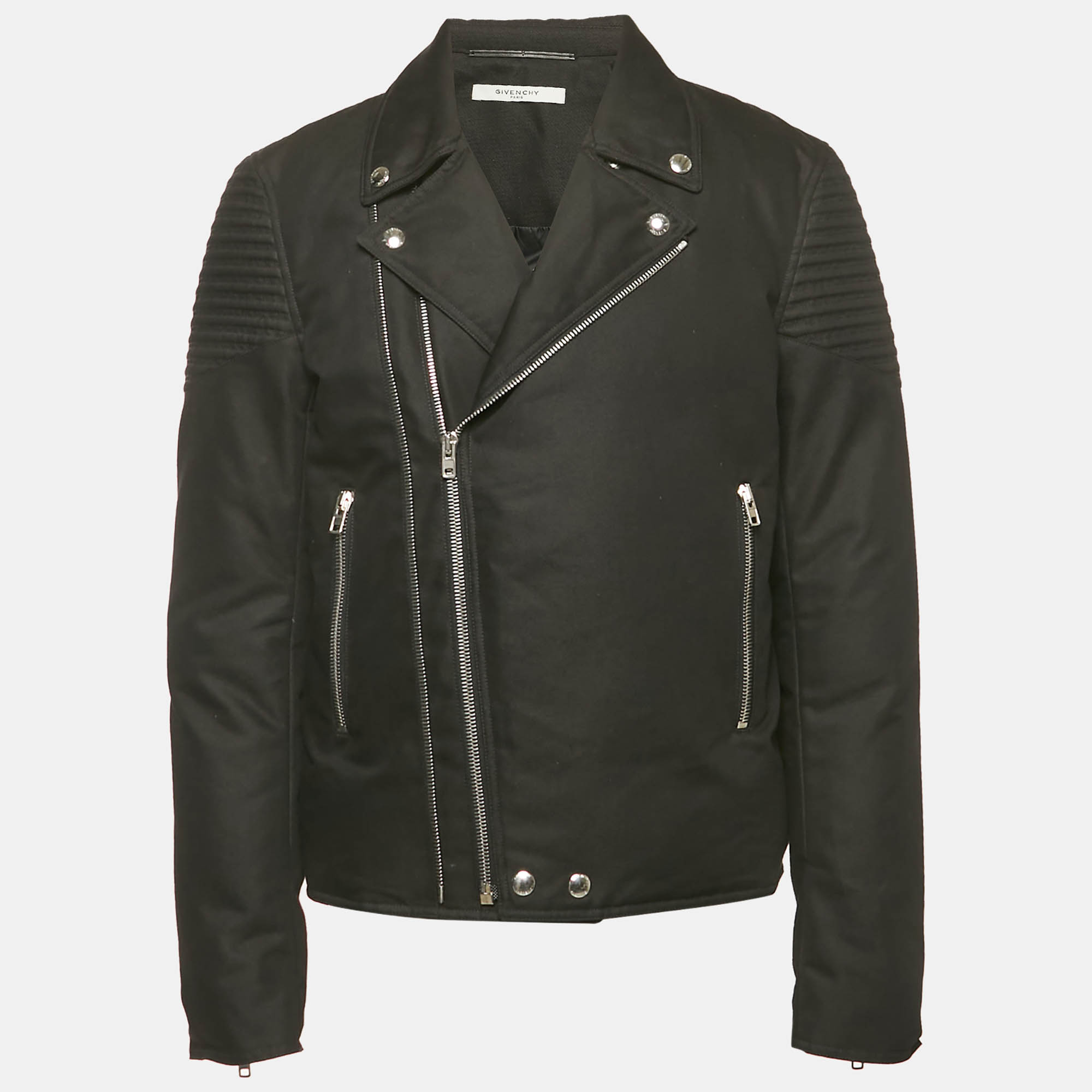 givenchy black cotton puffer rider jacket xl