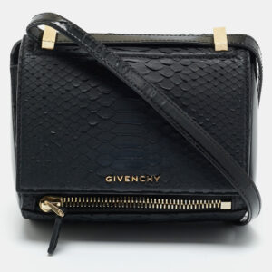 luxury-women-givenchy-used-handbags-p1180120-010.jpg givenchy black python and patent leather mini pandora box crossbody bag