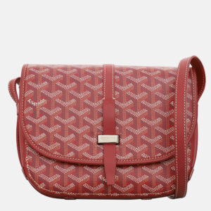 goyard red coated canvas belvedere pm bag