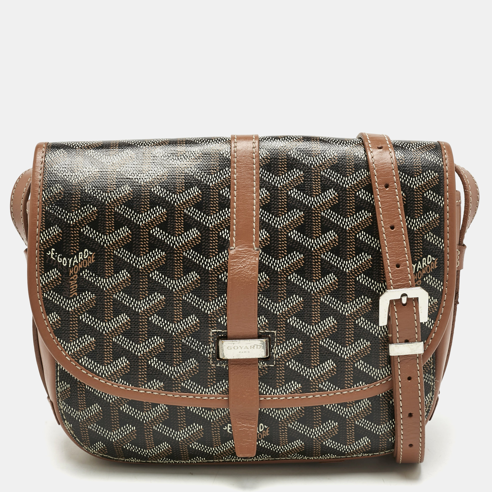 goyard brown goyardine coated canvas belvedere ll pm bag