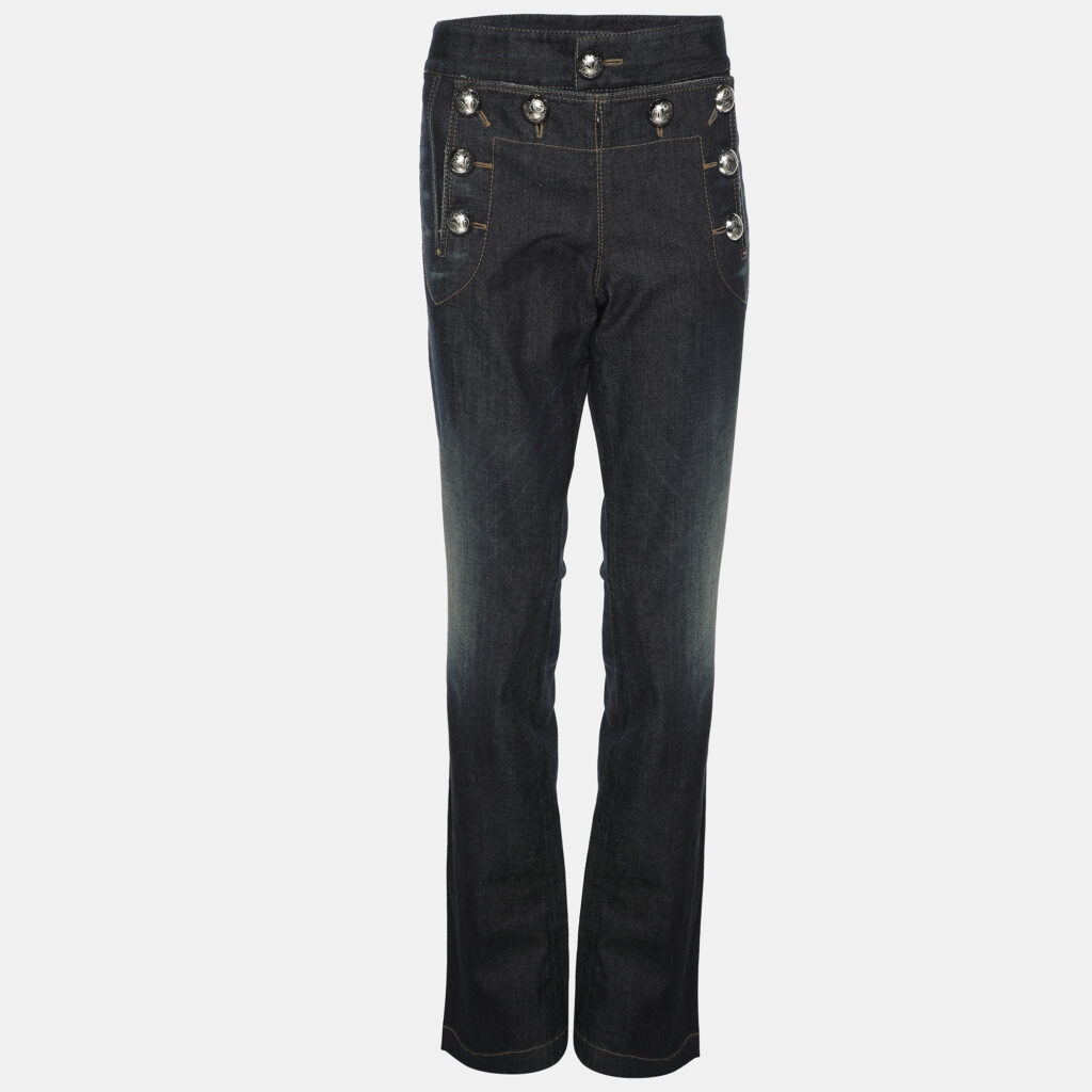Gucci Faded Navy Blue Denim Sailor Flare Jeans M