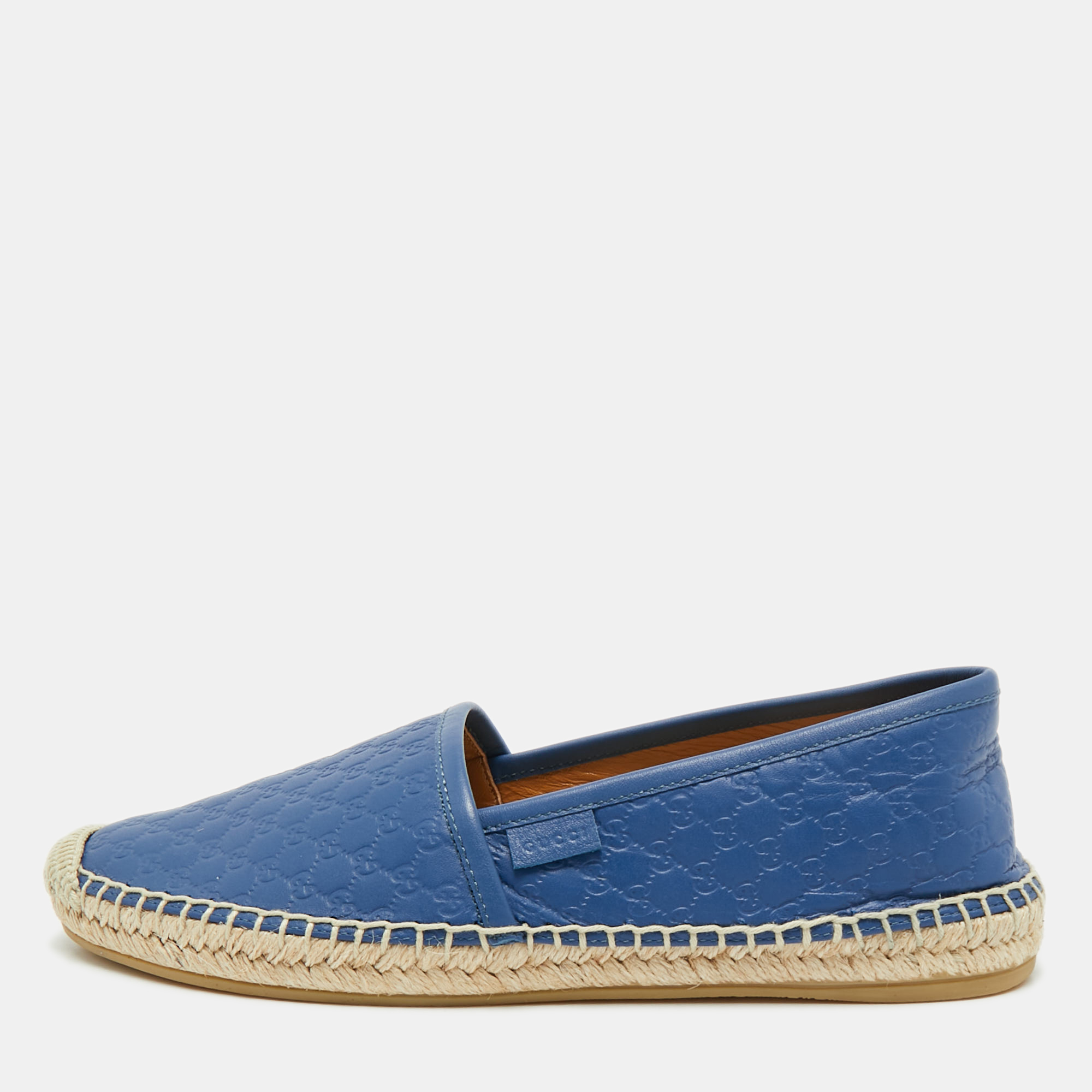 gucci blue microguccissima leather espadrille flats size 37.5