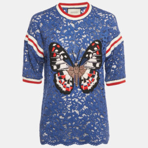luxury-women-gucci-used-clothes-p1185836-002.jpg gucci blue butterfly applique lace crewneck t-shirt l