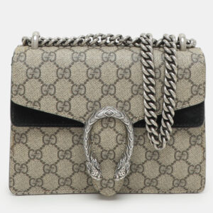 luxury-women-gucci-used-handbags-p1171644-001.jpg gucci beige/black gg supreme canvas and suede mini dionysus shoulder bag
