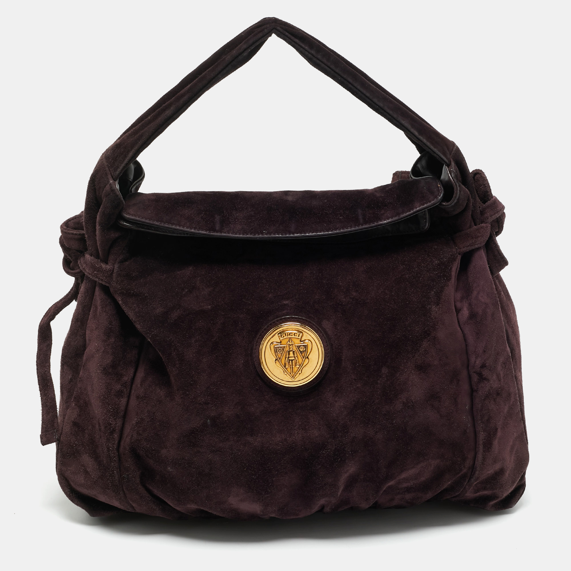 gucci plum suede hysteria shoulder bag