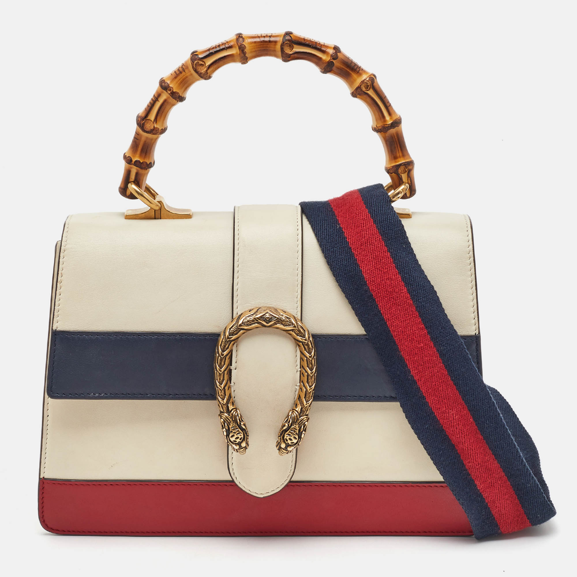 gucci tricolor leather medium dionysus bamboo top handle bag