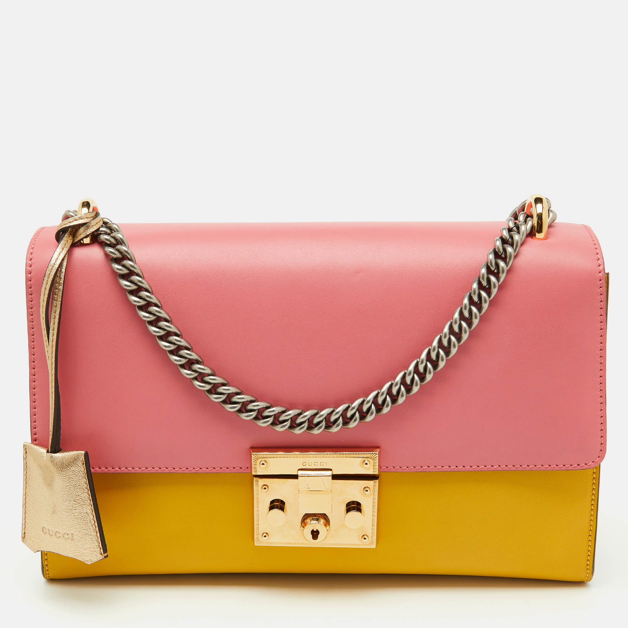gucci multicolor leather medium padlock shoulder bag