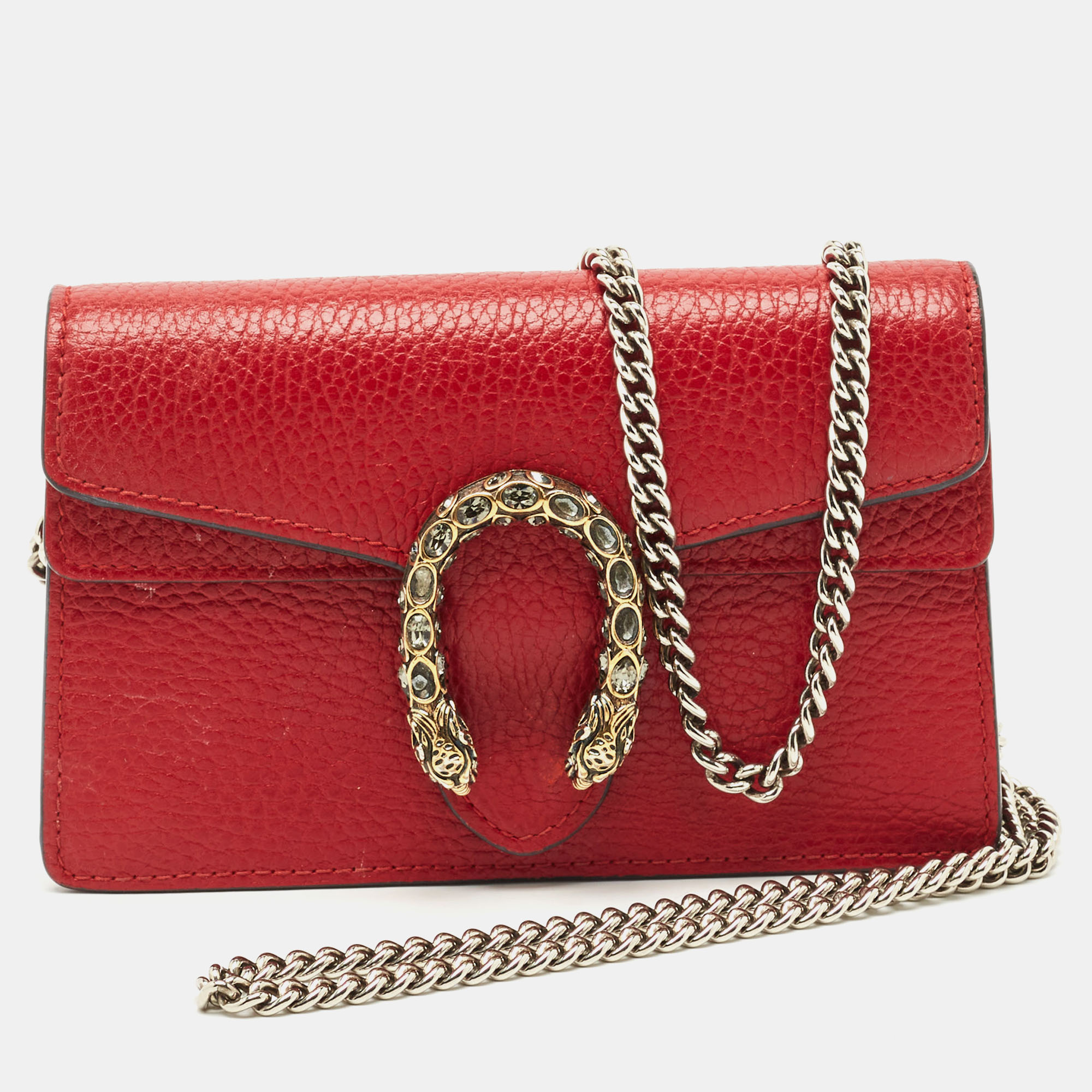 gucci dark red leather dionysus mini crossbody bag