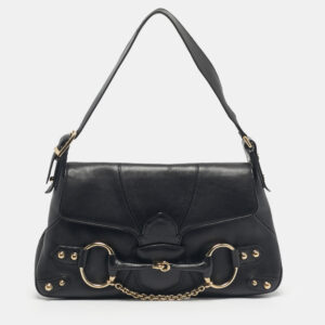 luxury-women-gucci-used-handbags-p1209631-013.jpg gucci black leather horsebit flap shoulder bag