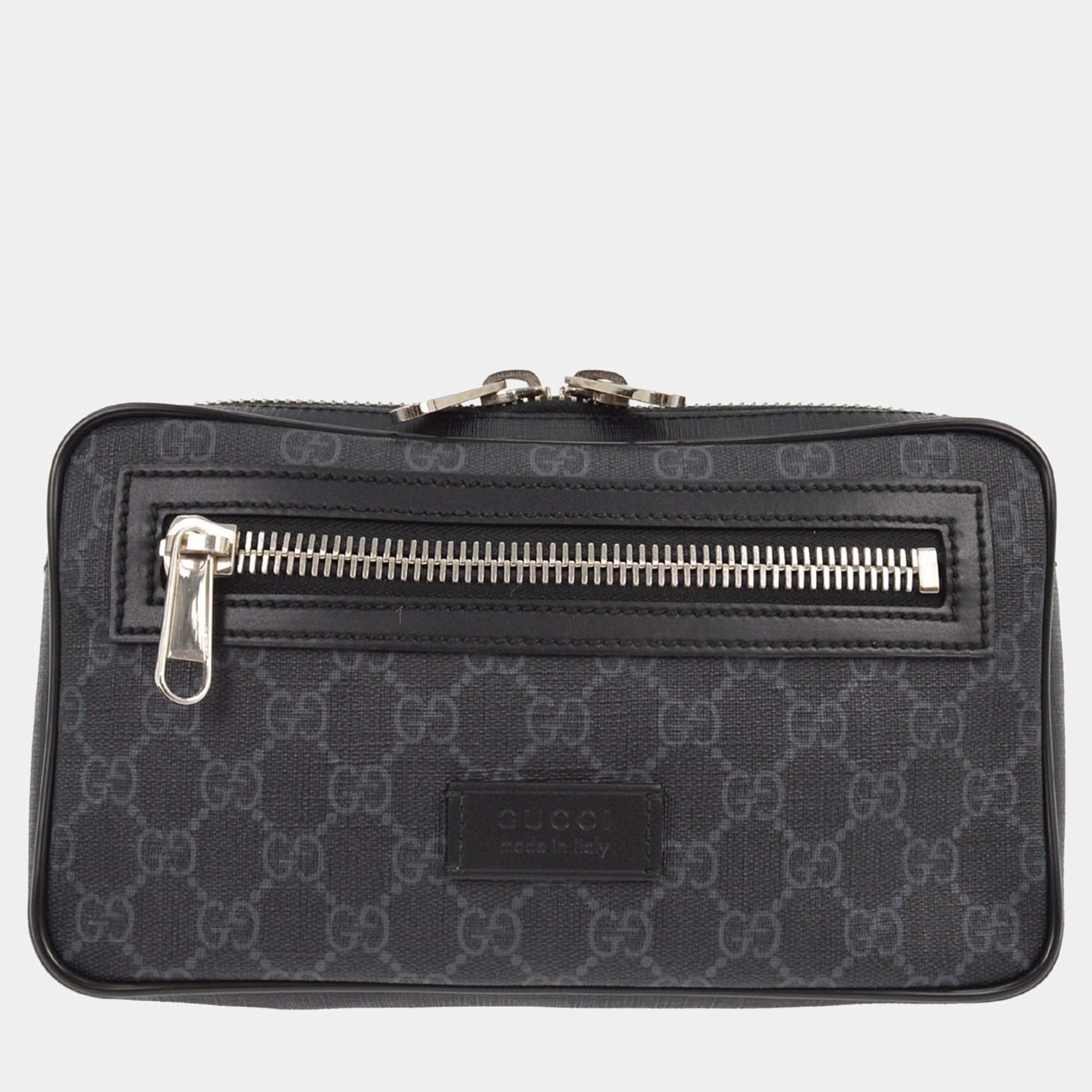 gucci black gg supreme bum bag