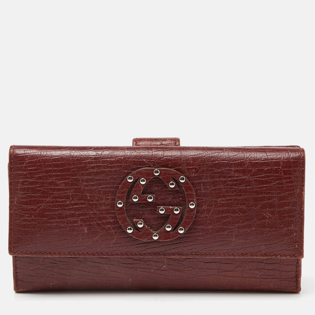 luxury-women-gucci-used-handbags-p962111-013.jpg Gucci Brick Leather Soho Studded Continental Wallet