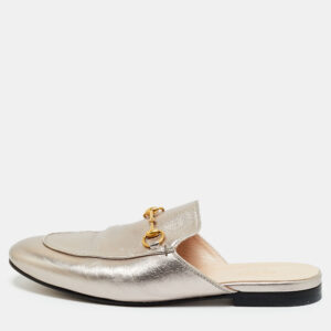 luxury-women-gucci-used-shoes-p1209654-001.jpg gucci silver leather horsebit princetown mules size 38.5