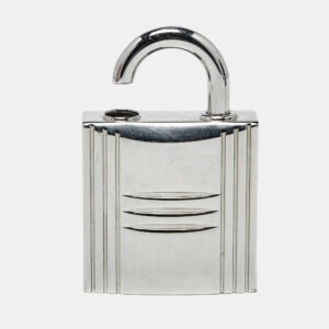 herm&egrave;s padlock silver tone refillable parfum bag charm