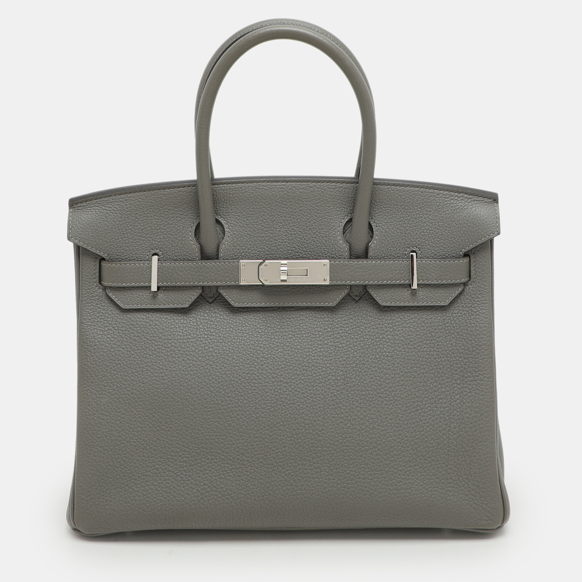 hermes griss mouette togo leather palladium finish birkin 30 bag