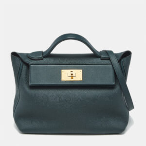 herm&egrave;s vert cypress togo and swift leather gold finish 24/24 29 bag