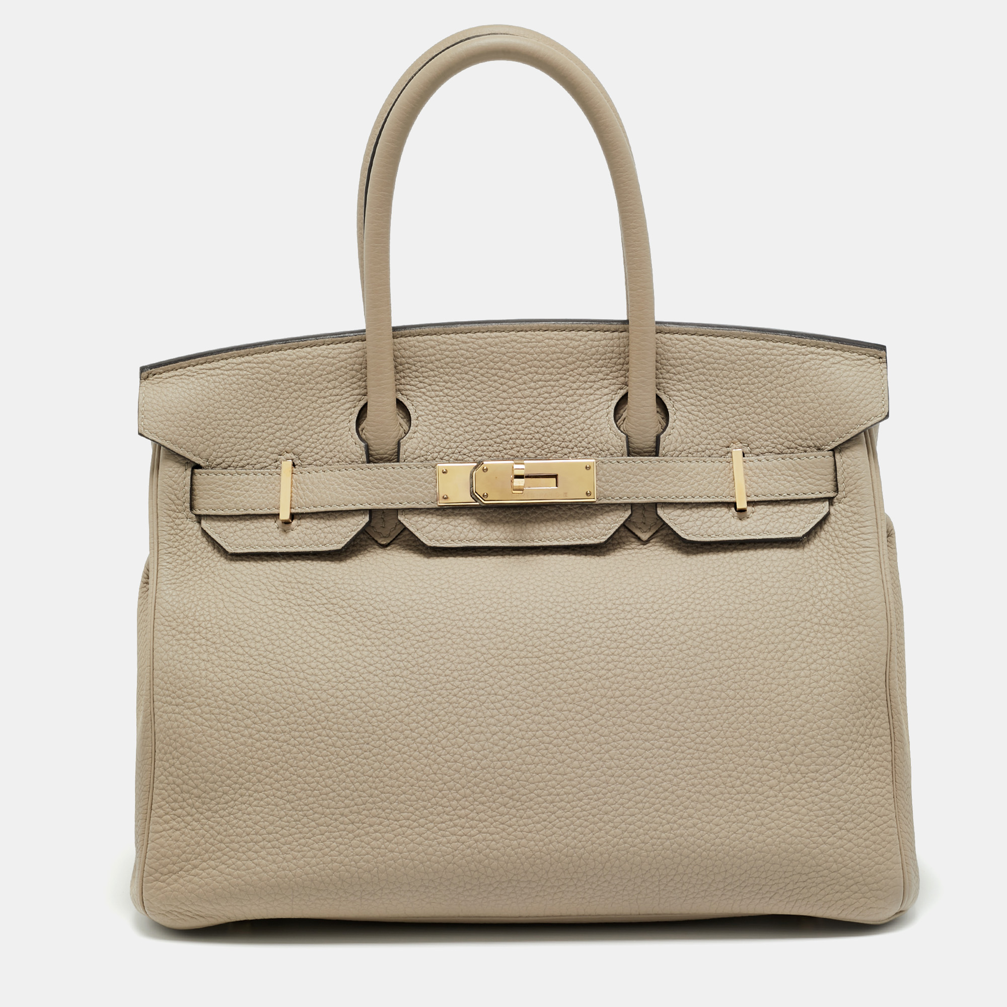 hermes gris tourterelle togo leather gold finish birkin 30 bag