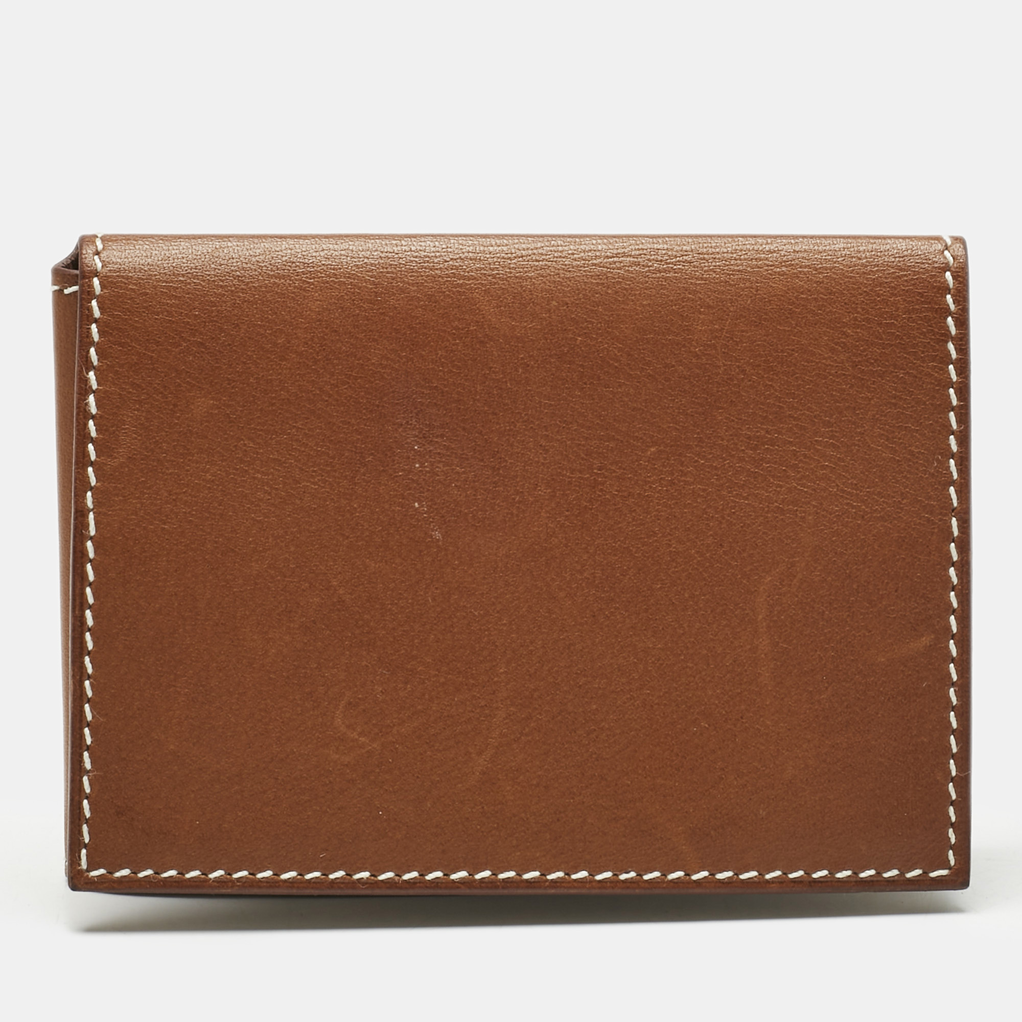 hermes fauve barenia leather guernesey card holder
