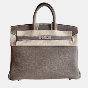 hermes birkin 25 elephant grey togo leather tote bag