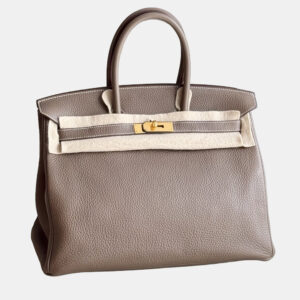 hermes birkin 35 elephant grey togo leather tote bag
