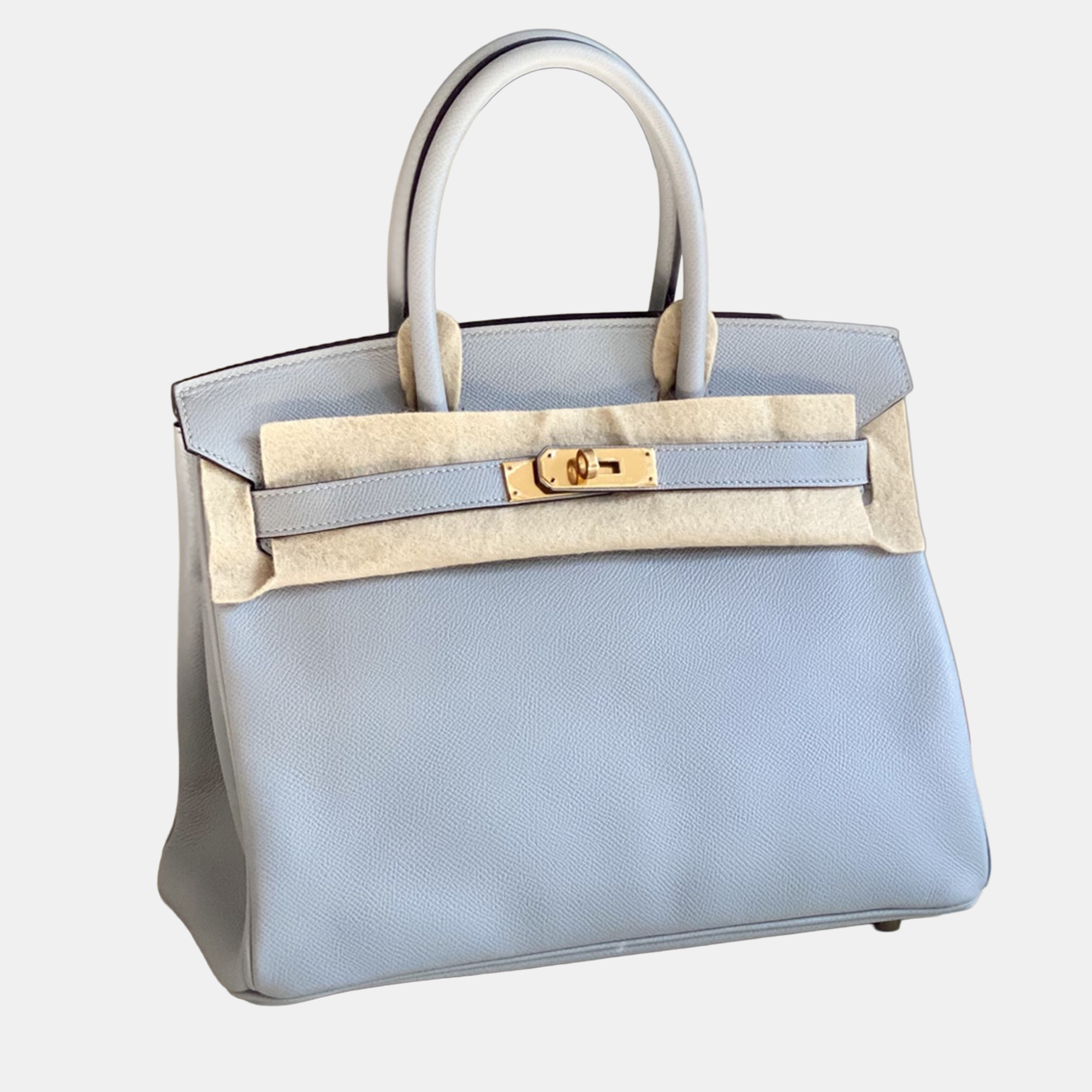 hermes birkin 30 glacier blue epsom leather handbag