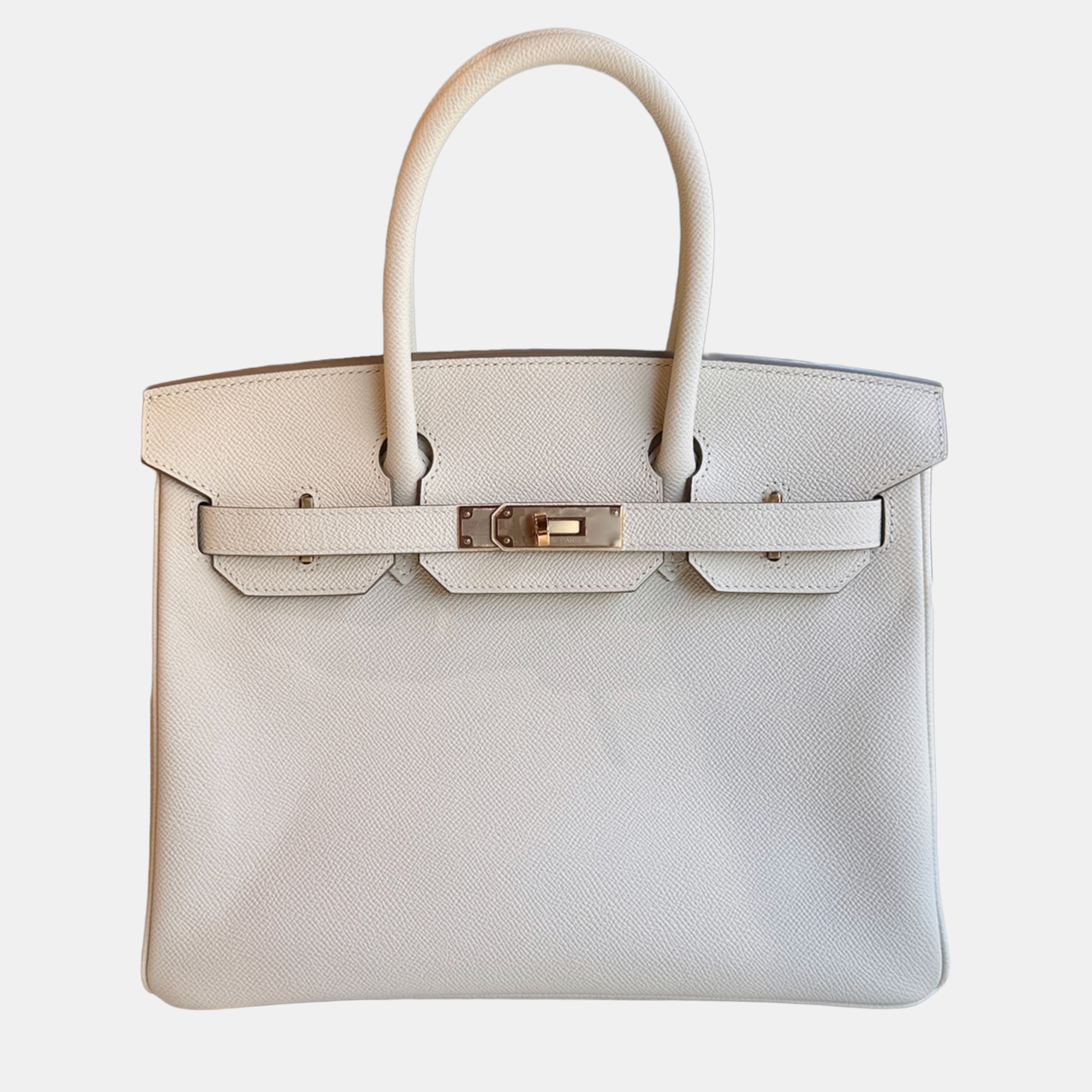 hermes birkin 30 white epsom leather handbag