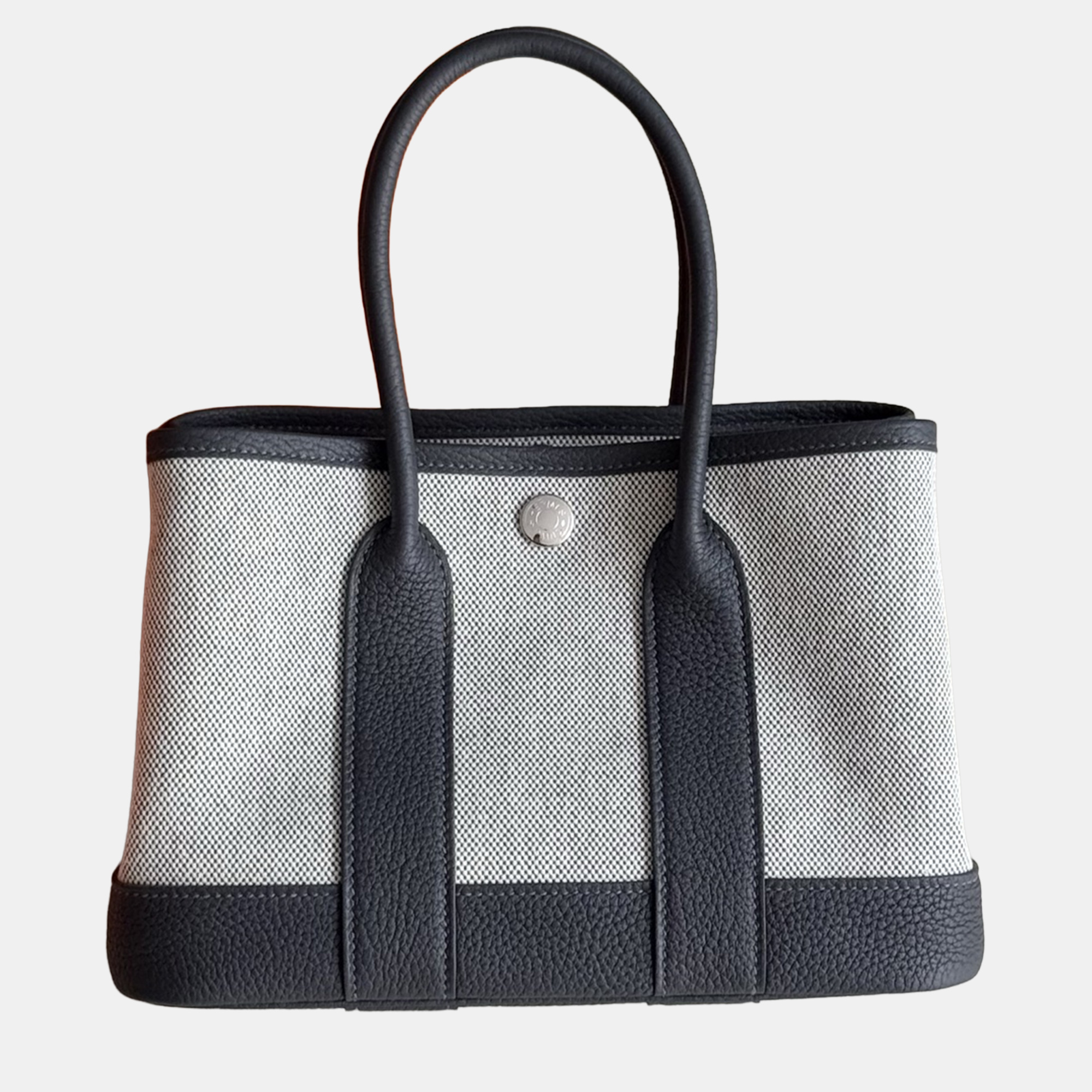 hermes garden party mini canvas and leather handbag