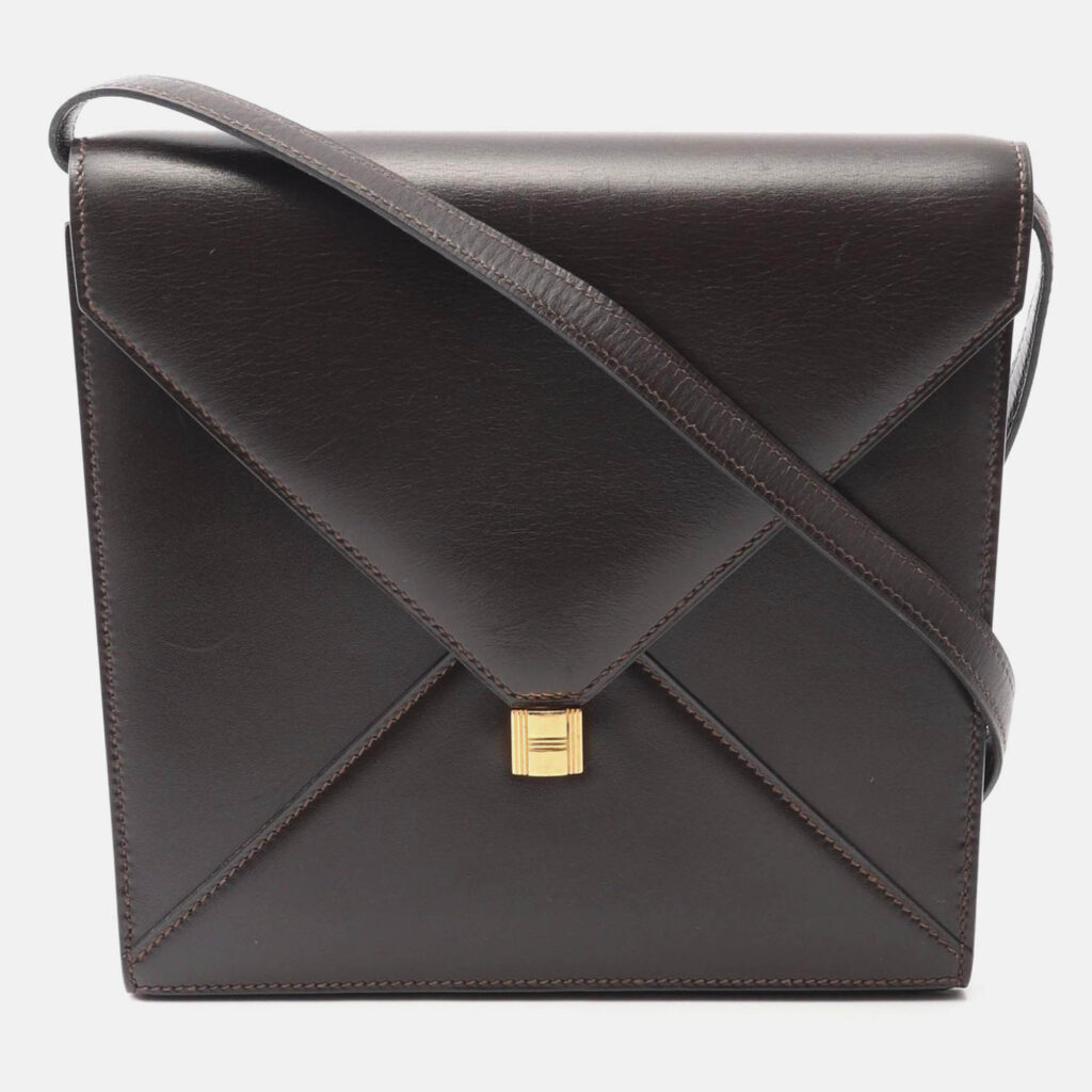 luxury-women-hermes-used-handbags-p1210509-003.jpeg Hermes Brown Box Calf Leather Shoulder Bag