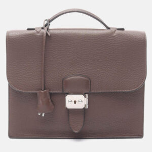 hermes sac a depeche 27 brown havane fjord leather business bag