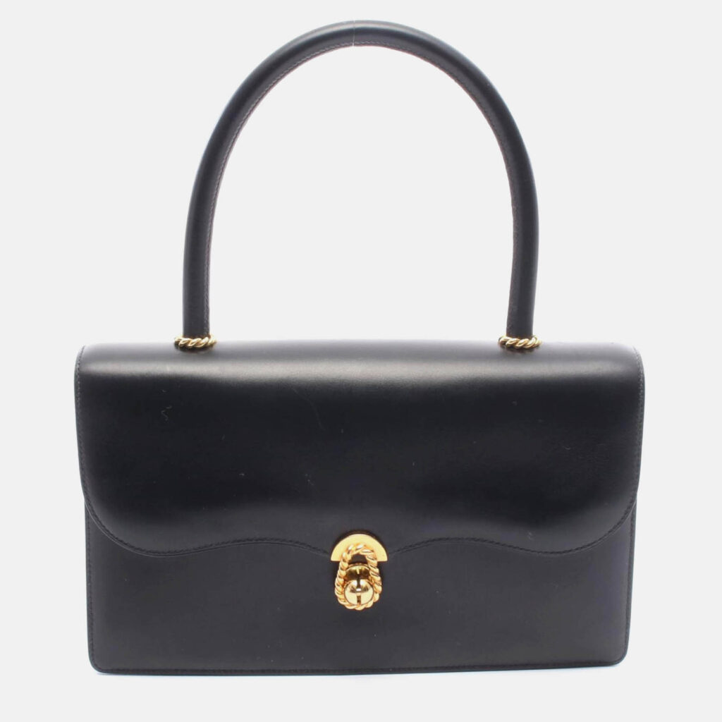 luxury-women-hermes-used-handbags-p1210516-007.jpeg Hermes Escal Black Box Calf Leather Calfskin Handbag