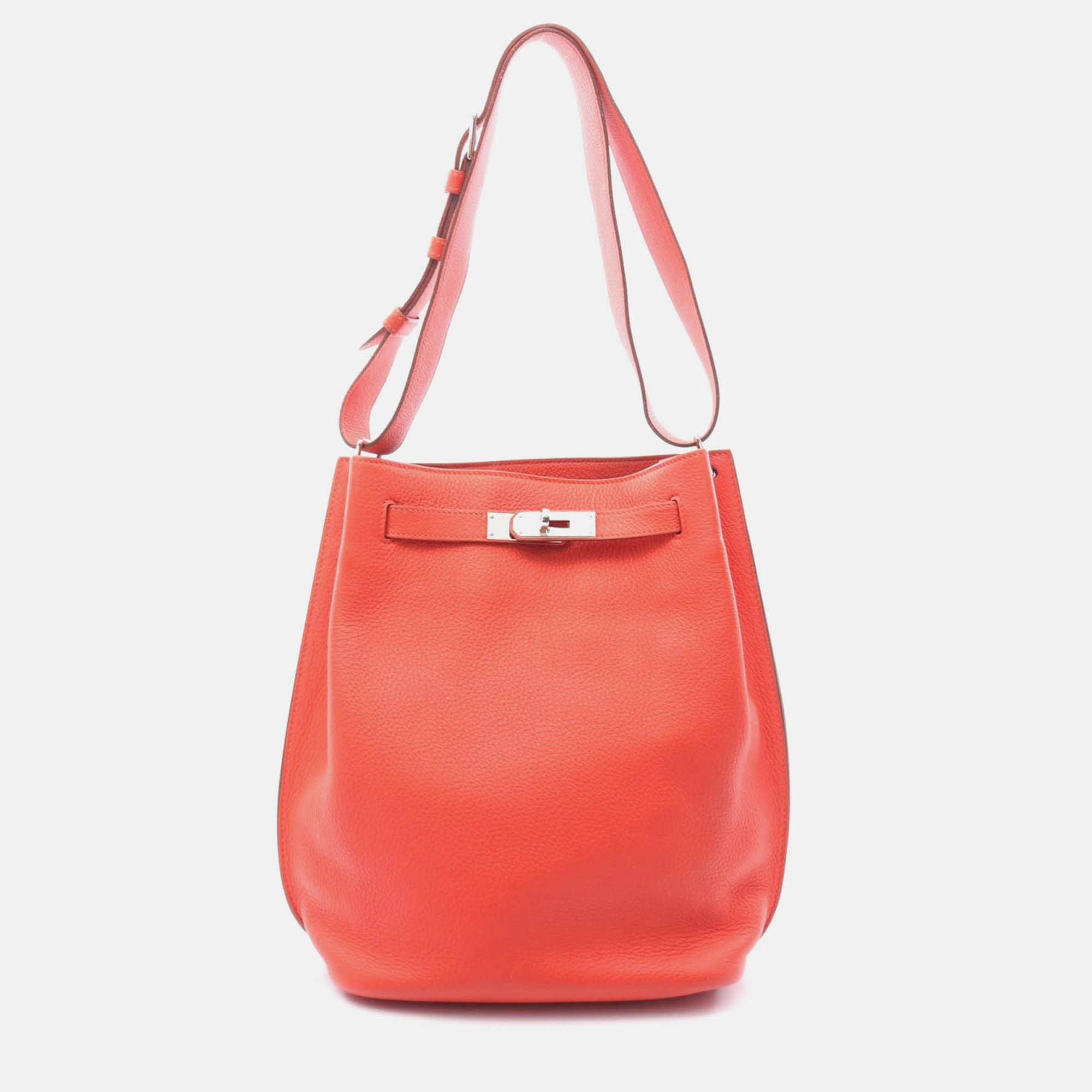 hermes so kelly 22 red rose jaipur togo leather shoulder bag