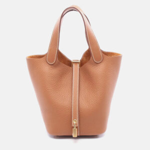 hermes picotin lock gold clemence leather tote pm