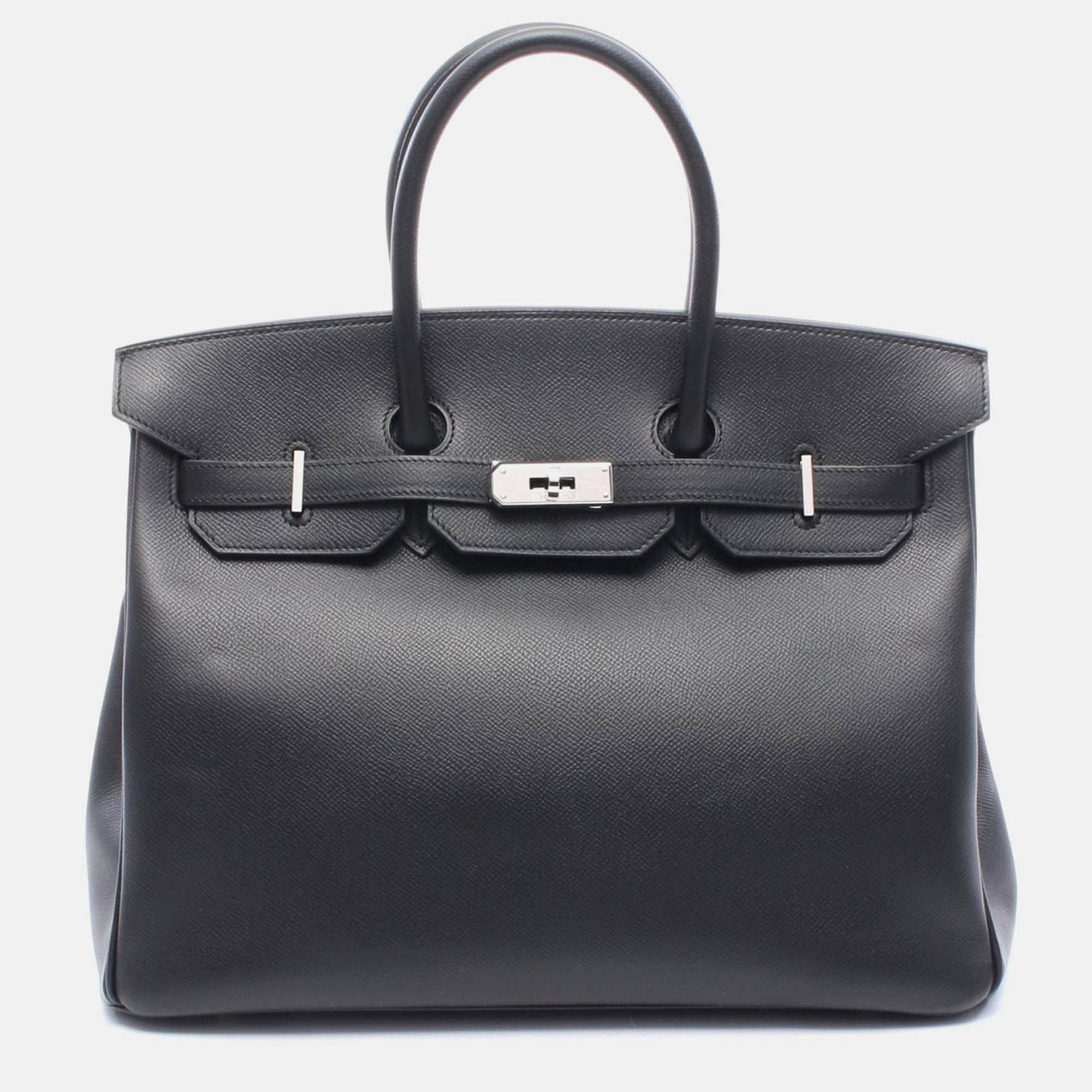 hermes birkin 35 black epsom leather handbag