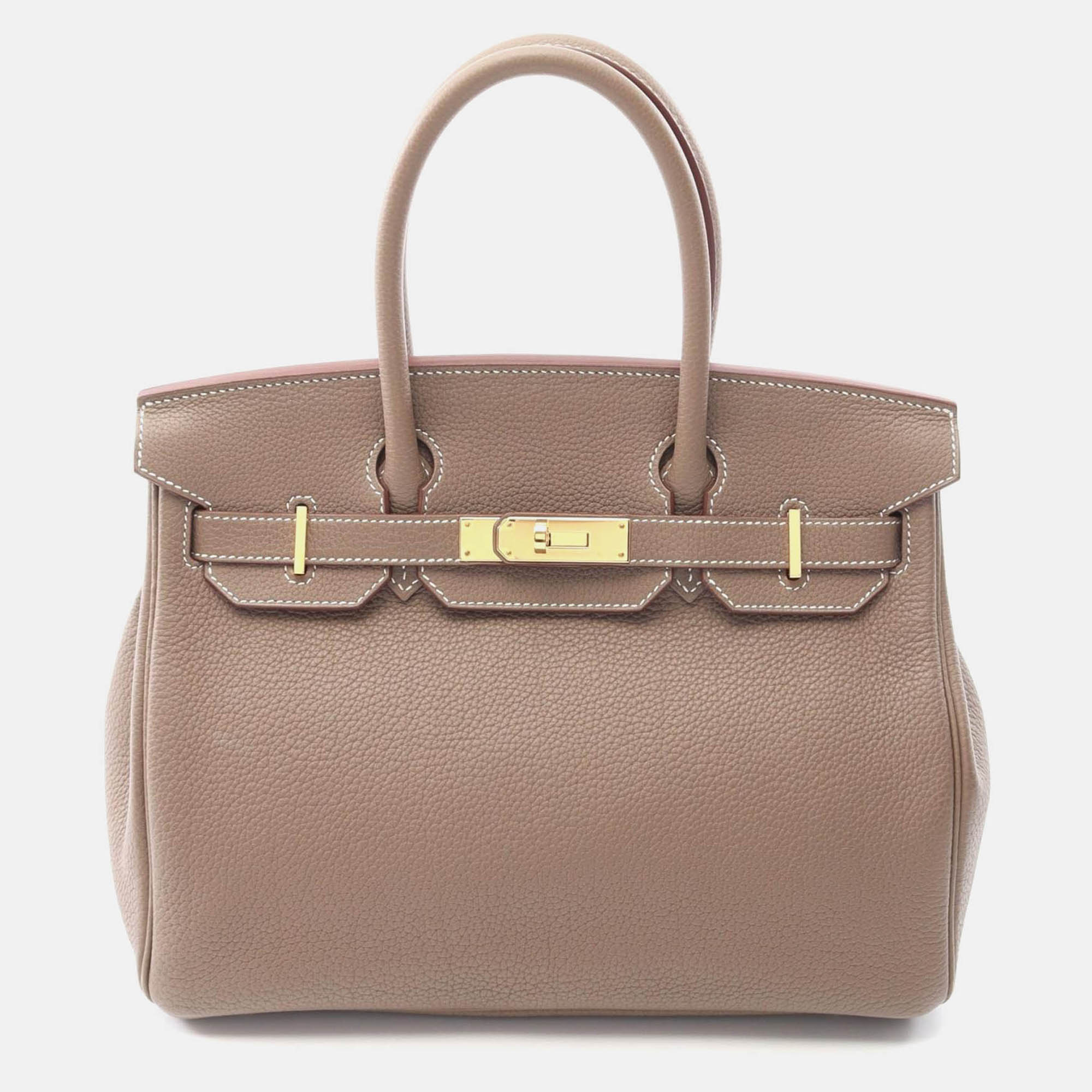 hermes birkin 30 etoupe grey togo leather handbag
