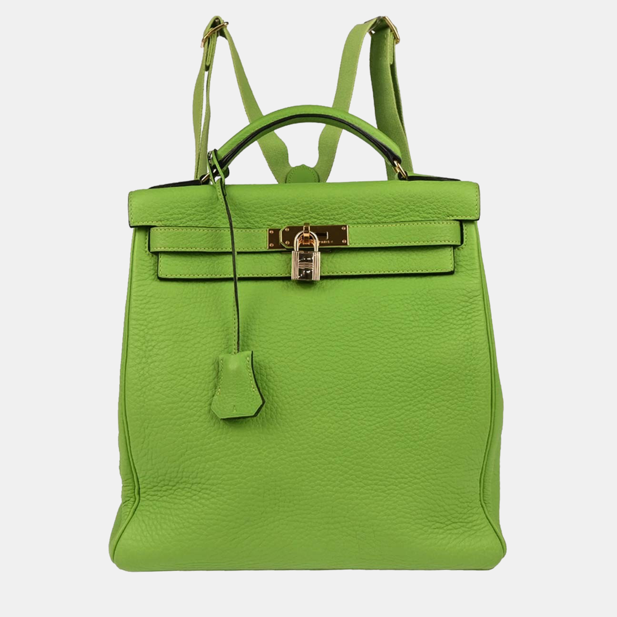 hermes apple green taurillon clemence kelly a dos gm backpack