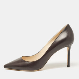 jimmy choo brown leather romy pumps size 40