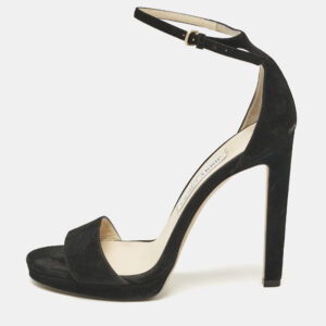 jimmy choo black suede misty ankle strap sandals size 38