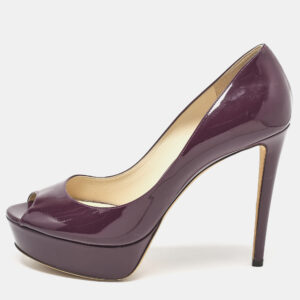jimmy choo purple patent leather crown pumps size 40.5