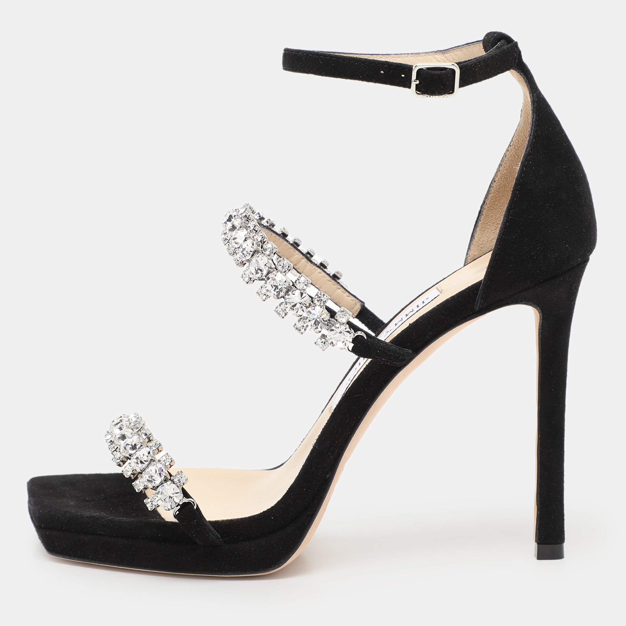 jimmy choo black suede bing ankle strap sandals size 36